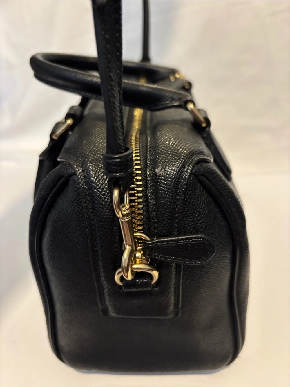 Coach Black mini  bag  Leather Dome Satchel with Gold Hardware